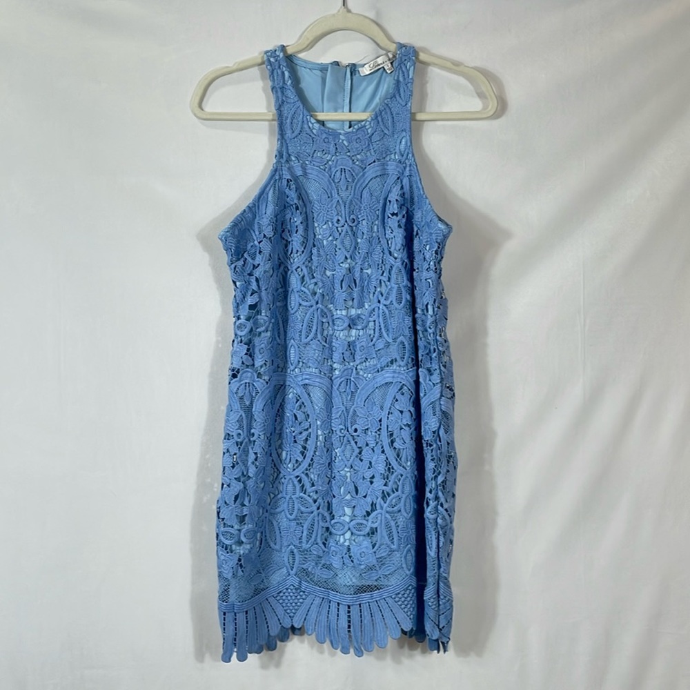 Lovers + Friends Caspian Lace Dress Size Small Light Blue EUC